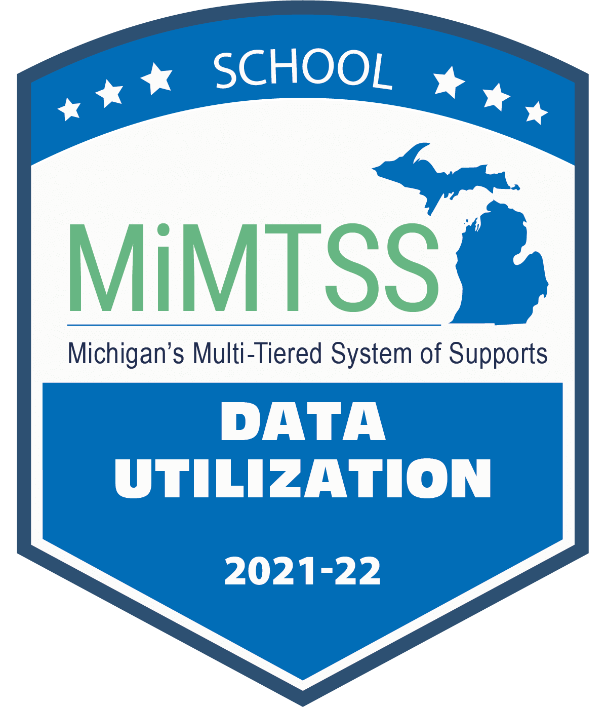 Badge awarded to Livingston Classical Academy by the Michigan Board of Education for data utilization in the school